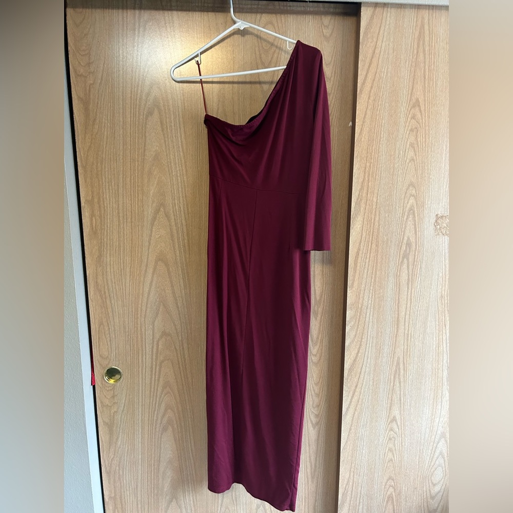 Burgundy off the shoulder dress
